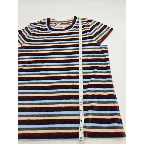 Madewell Women's Size XS 70s Style Striped Velour Crewneck - Picture 5 of 6